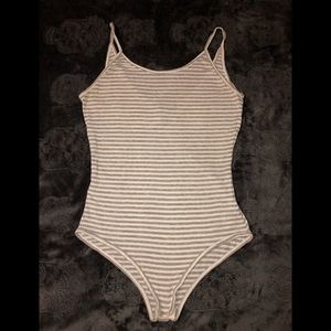 💍Forever 21 stripe ribbed bodysuit one piece top